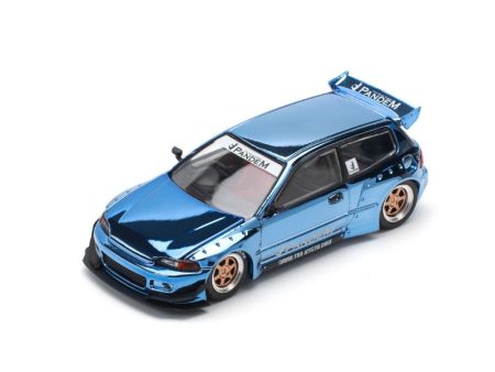 Pop Race PANDEM Civic EG6 Blue Chrome 1 64 JAPAN OFFICIAL Supply